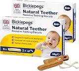 Bickiepegs Teething Biscuits 6 36 Months 9 Biscuits Dairy Free 2 Pack