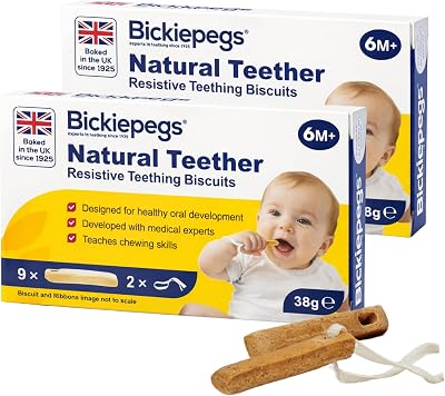 Bickiepegs Teething Biscuits 6 36 Months 9 Biscuits Dairy Free 2 Pack