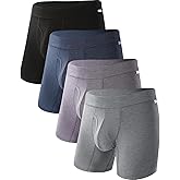BAMBOO COOL Men's Ultra ComfortSoft Underwear, Moisture Wicking & Breathable No Ride Up Boxer Briefs with Fly, Multipack