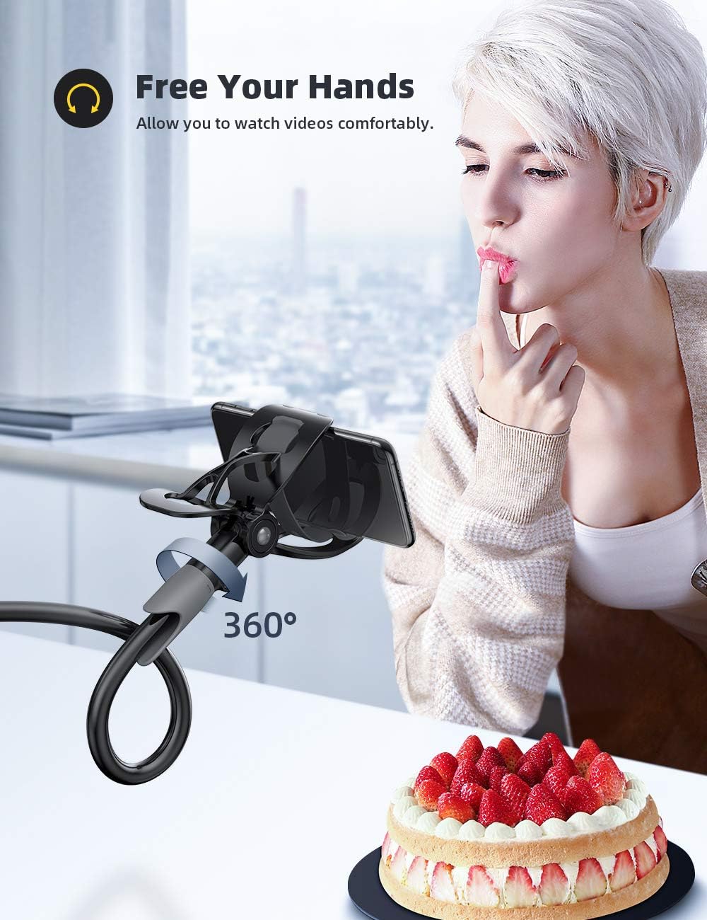 Gooseneck Phone Holder, Lamicall Flexible Holder for Bed - Image 3