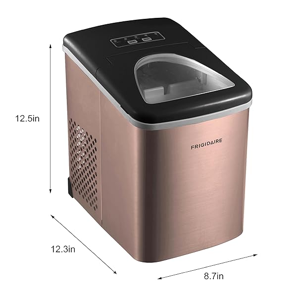 FRIGIDAIRE EFIC117-SSCOPPER-COM STAINLESS STEEL ICE MAKER, 26LB PER DAY, COPPER STAINLESS