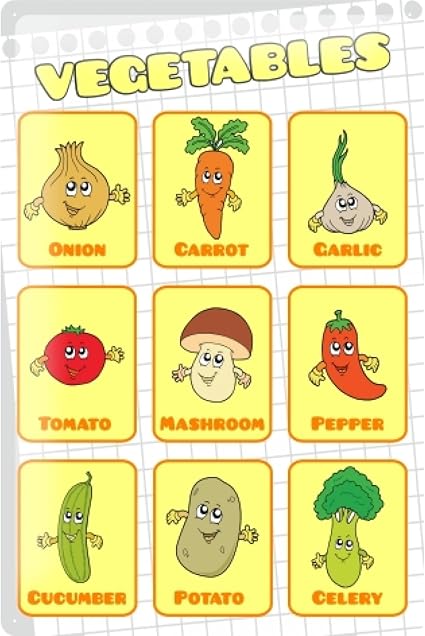 Leotie Fashion Lifestyle Entra Verdure Latta In Inglese Carota Cipolla Aglio Funghi Pomodoro Centimetri Cetriolo Patate Broccoli Satira Fumetto Comico x30 Amazon It Casa E Cucina