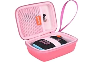 ZUJFPL Hard Carrying Shell Case, Portable Waterproof Travel Case for JBL Go 3, Go 4 Portable Speaker - Pink
