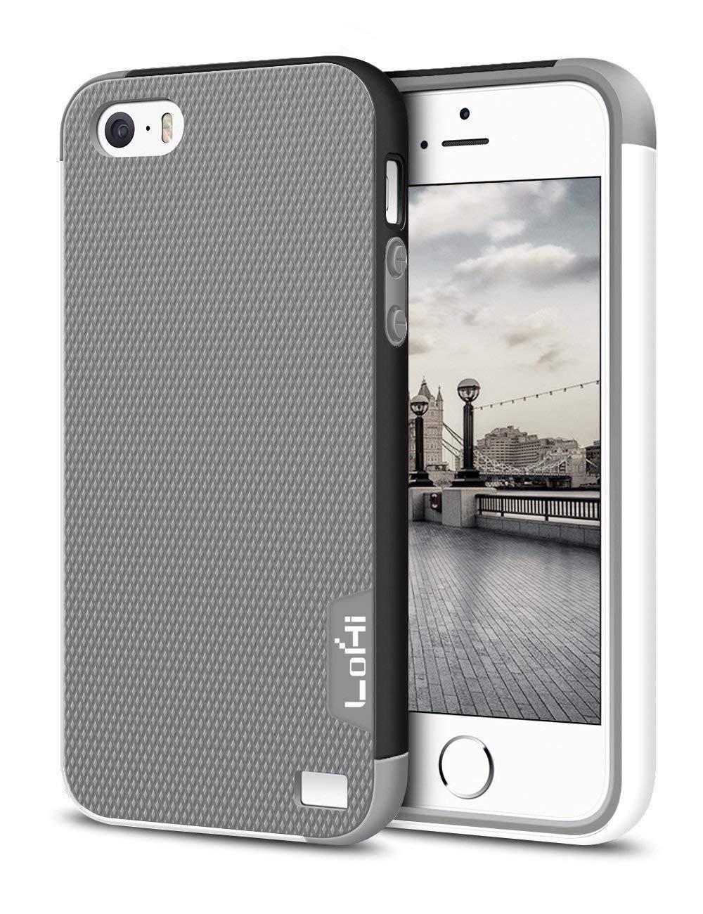 iPhone 5s / 5 / SE Case, LoHi Apple iPhone 5S Case [Dual Protection] Anti-Scratch Shockproof Bumper Case - Grey