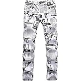 WJWLSKB Men Ripped Jeans Fashion Slim Fit Traight Distressed Design Skinny Stretch Comfort Flex Waist Denim Pants