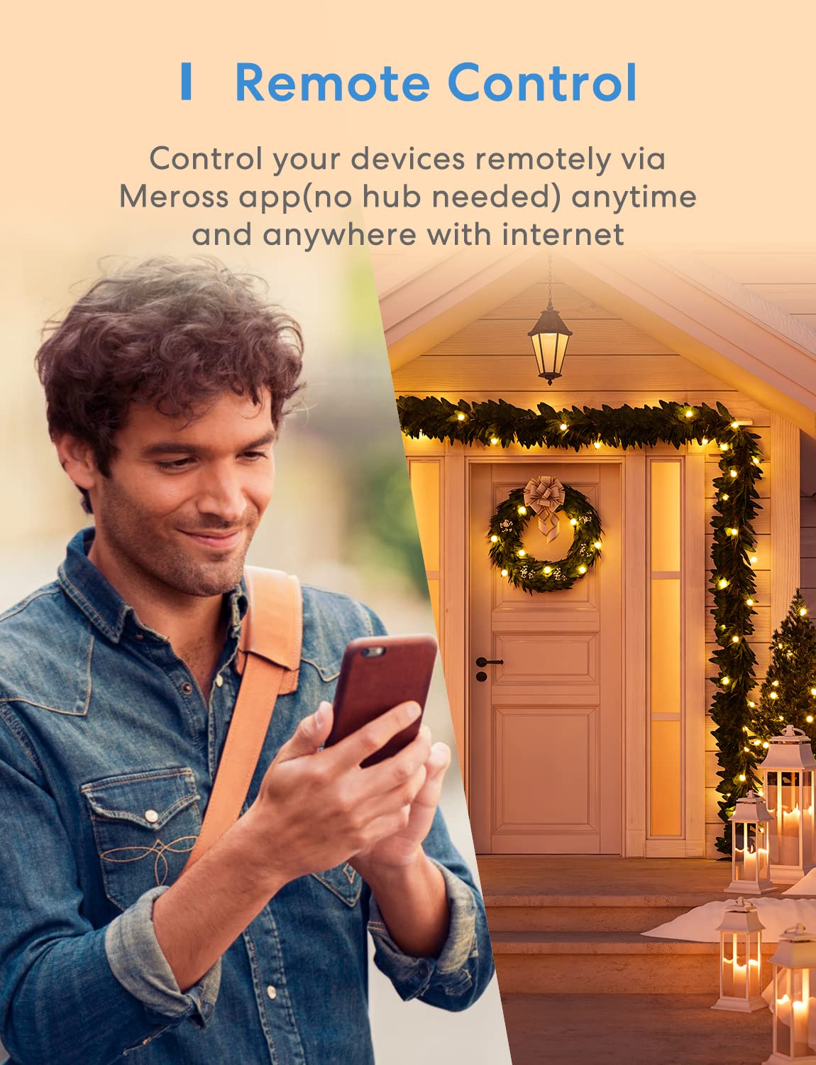 Outdoor Smart Plug, meross Outdoor Wi-Fi Outlet with 3 Independent Sockets Compatible with Apple Homekit, Alexa and SmartThings, Voice & Remote Control, Timer, 2.4 GHz only,Black - View 5