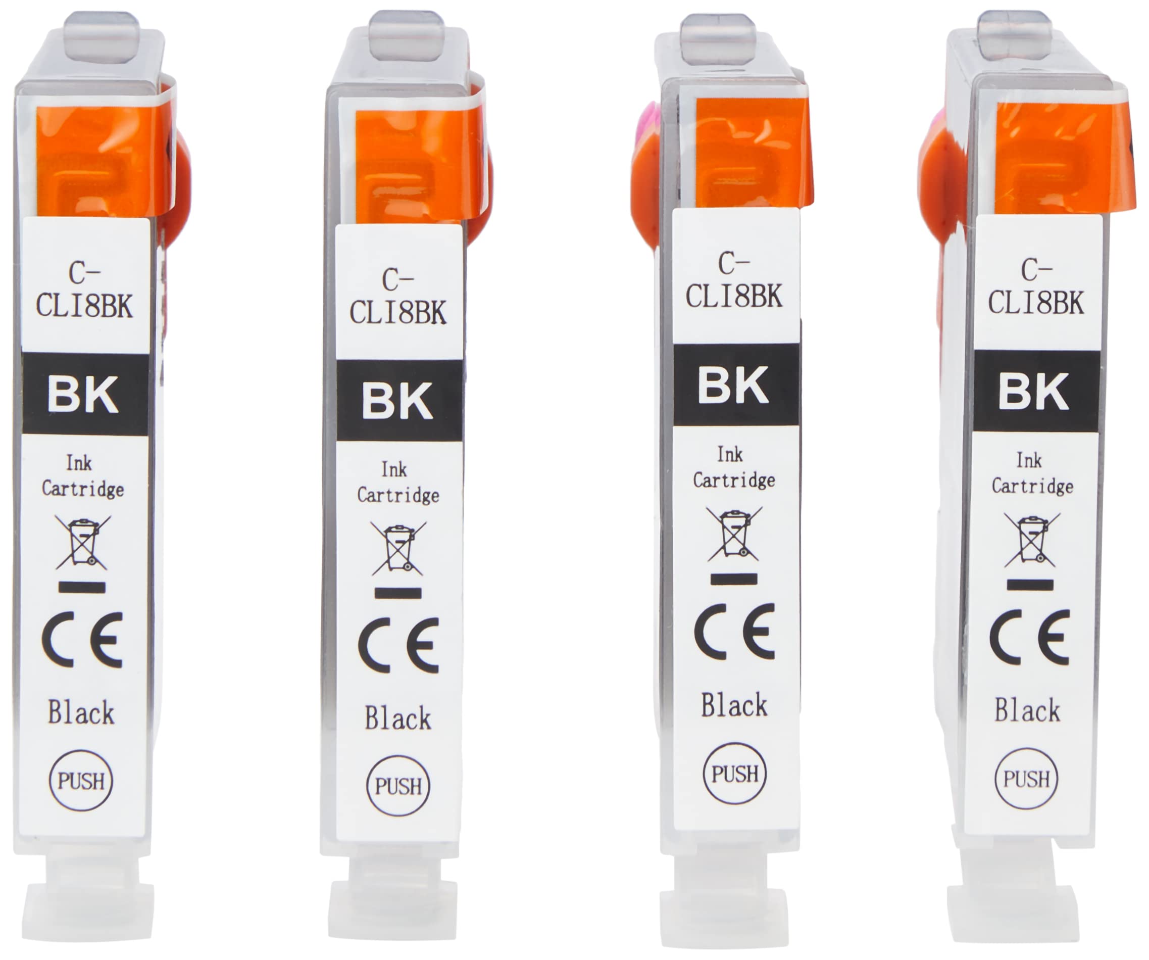 Go Inks 4 Black Ink Cartridges to replace Canon CLI-8Bk Compatible/non-OEM for PIXMA Printers