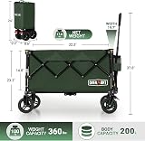 Overmont 200L Folding Festival Trolley on Wheels Green 330 lb Load Capacity view 7