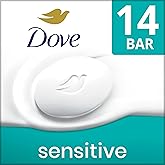 Dove Beauty Bar More Moisturizing Than Bar Soap for Softer Skin, Fragrance-Free, Hypoallergenic Beauty Bar Sensitive Skin Wit