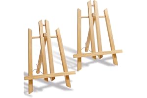 DOMMARE 11in Painting Easel Stand Wood Tabletop Easels for Canvases Thanksgiving Christmas Gifts, Art, Crafts, Small Wooden Table Top Paint Tripod Station for Kids Adults, Photo Picture Sign Holder(2 Pack)