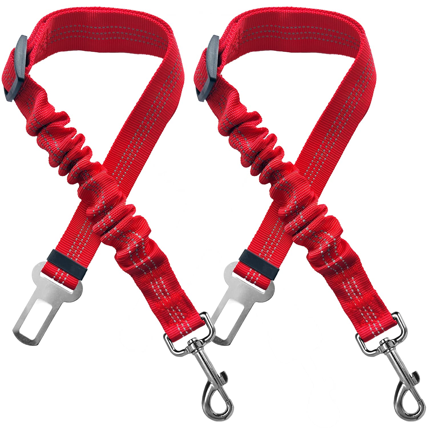 Xundefeng 2x Red Dog Seat Belts for Cars UK Dog Car Harness Seat Belt Dogs Seatbelt Clip Lead