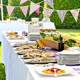 kuou Fabric Bunting Banner 15M 50Ft 45 Cotton Flags Pink Green Floral view 6