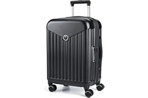BAGSMART Hardside Expandable Luggage With Spinner Wheels, PC Lightweight Carry-On Luggage Airline Approved With TSA Lock, Durable Women Travel Suitcase Carry On 20 Inch, Black
