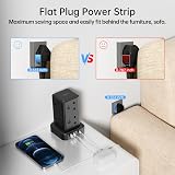 Sameriver Tower Extension Lead 3M 13A 3250W 8 AC Outlets 4 USB Surge Protected view 3