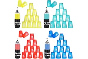 yeesport 48 PCS Sport Stacking Cups, Sport Training Game for Challenge Competition, Plastic Stacking Cups, Classic Family Game for Youth and Adults, Red+Blue+Green+Yellow