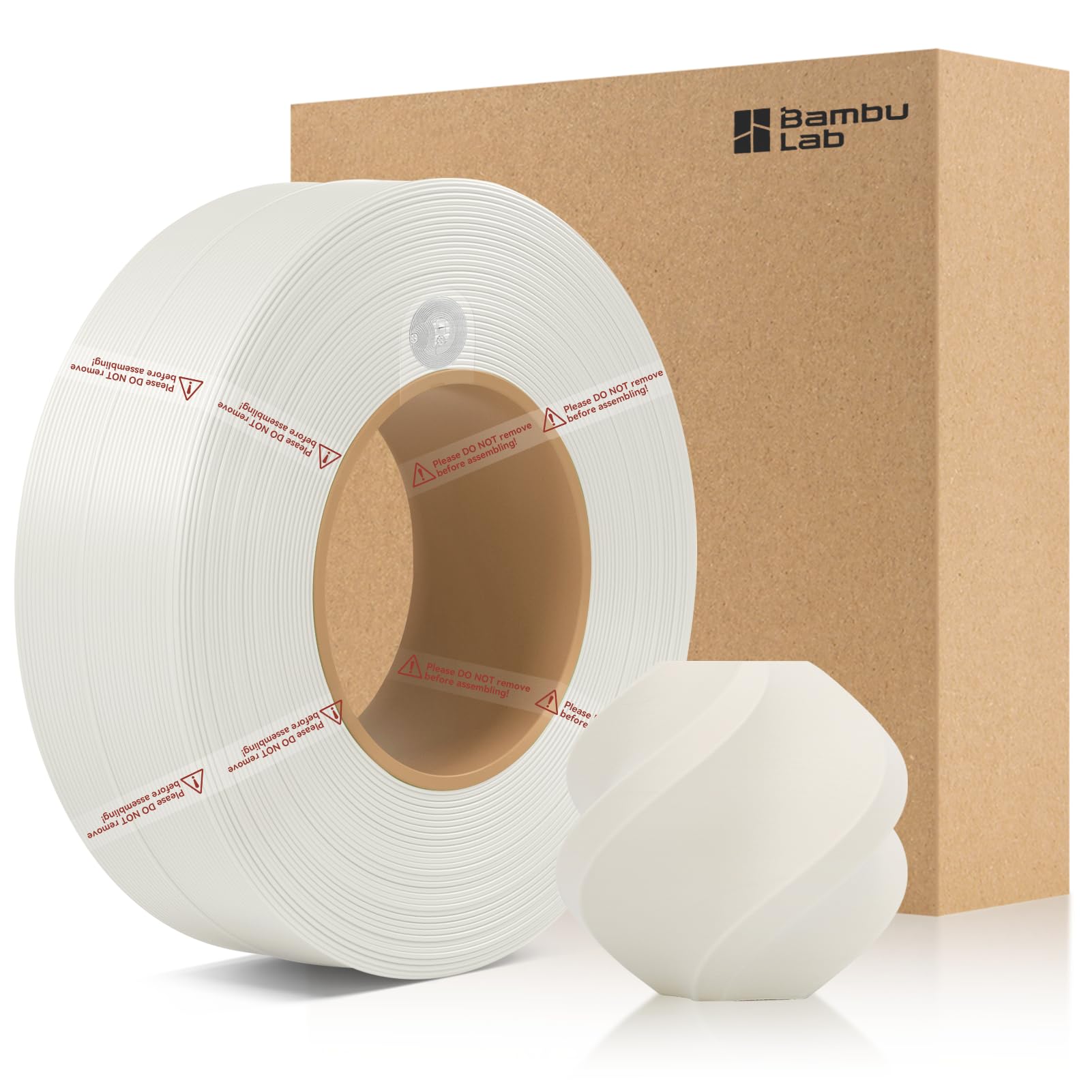 Photo 1 of 3DTOOLS Bamboo1.75MM PLA Matte Refill Filament High Toughness High Speed &Easy Printing Eco Friendly with RFID for Bambu Lab A1,X1,P1 AMS 1KG +/- 0.03mm (Without Spool) (Bone White 11103)