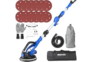AOTE-PITT Drywall Sander, 820W Electric Drywall Sander with Vacuum Dust Collection, 1800RPM Wall Sander with 9Inch Sanding Discs, Popcorn Ceiling Removal Tools with Foldable Extendable Handle