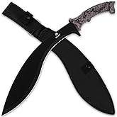 REAT Kukri Machete with Sheath,19 inch 420 Stainless Steel Blade,Non-silp Rubber Handle, Machetes for Cutting Trees,Yard Work,Hunting,Camping