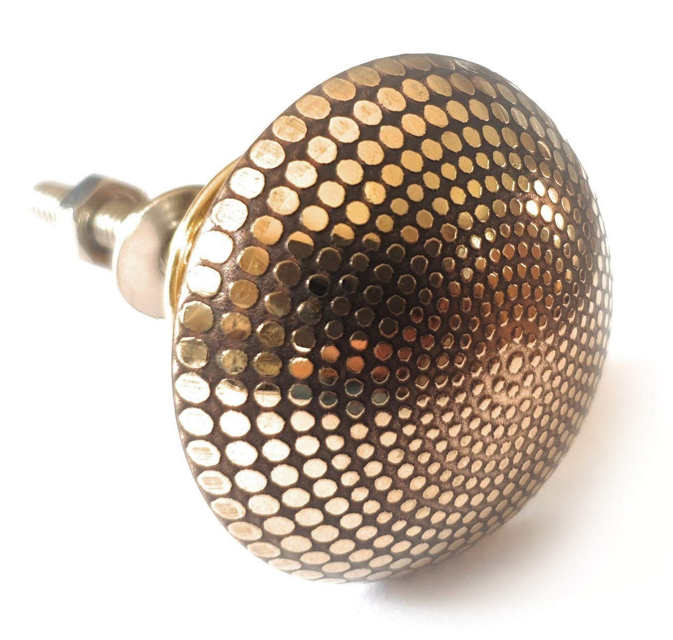 French Furniture Fittings Set of 6 Brass Dimple Knobs (FFF) - Kitchen Cabinet Pulls, Cupboard, Chest, Furniture, Drawer Handles - Easy Install Vintage Shabby Chic 38mm by FFF