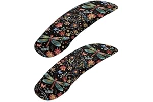 Wanzuoeng Flowers Dragonfly Printed Office Chair Armrest Covers Set of 2, Stretchy Soft Office Chair Arms Rest Covers Removable Washable Arms Protector Covers for Office Computer Chair