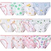 Hbhpov Toddler Girls' Cotton Panties Baby Soft Assorted Briefs Underwear Random 12pcs