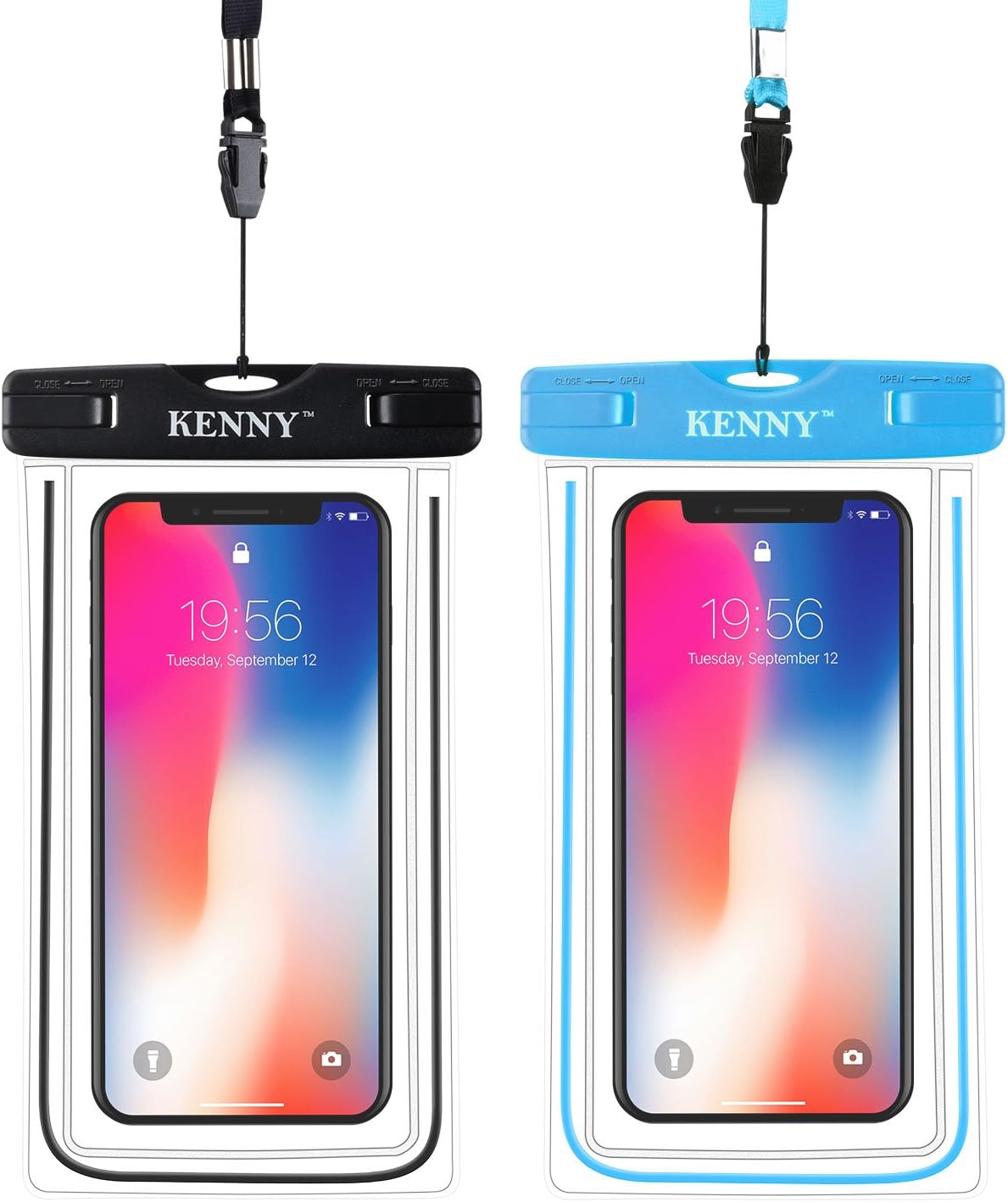 Kenny Luminous IPX8 Waterproof Case Universal Dry bag, Durable Water Proof cell Pounch Phone Case With Underwater Touch Responsive Cover For iPhone X,8/7s, 7/6s, 7/6s plus, 5s, SE