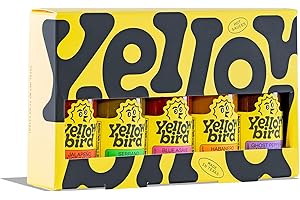 YELLOWBIRD FOODS Yellowbird® Classic Hot Sauce Variety Set 2.2 oz Travel-Size (Mellow to Real Hot | 5 Flavors | Gift Pack
