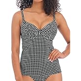 Freya Womens Check in Uw Plunge Tankini Top