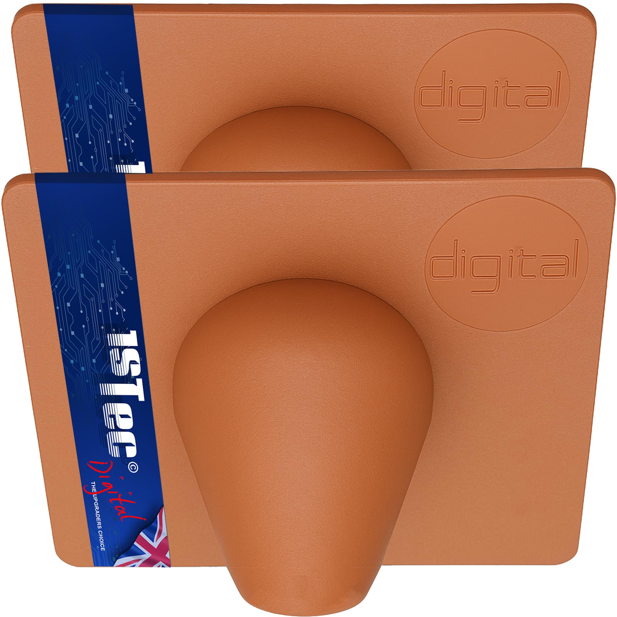 2 x Brown Drill Hole Damage Cable Tidy Cover Shield for Pipe Hose Buster Plates fits Coaxial TV Alarm/Telephone Wire RG59 Coax CCTV Low Voltage Garden Lights Power electrical Leads Weather External โ image 1