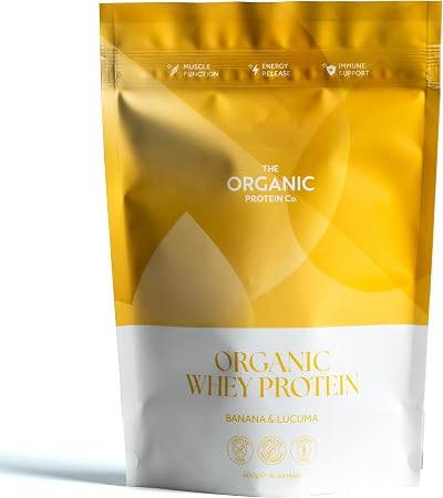 The Organic Protein Co Banana Lucuma Organic Whey Protein Powder 600g