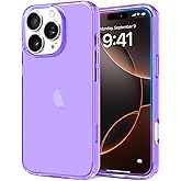 JJGoo Compatible with iPhone 16 Pro Case Clear, Soft Transparent TPU Cover, Slim Thin Shockproof Phone Case for iPhone 16 Pro 6.3-Inch, Purple