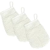 MIG4U 3 PCS Exfoliating Facial Scrubber Mitt, Face Cleanser Wash Mittens Exfoliator for Men & Women Dead Skin Cleaning Gloves