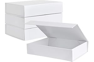 Purple Q Crafts White Hard Gift Box with Magnetic Closure Lid 7 inch x 5 inch x 1.6 inch Rectangle Small Boxes For Gifts With White Glossy Finish (2 Boxes), 1 Count (Pack of 2)