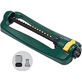 Melnor 65148AMZ TurboTek Oscillating Sprinkler, 2,800 sq. ft., Quick Connect Bundle, 16 Precision Nozzle, Green, Yellow