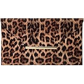 JNB Synthetic Leather Flat Envelope Leopard Print Clutch