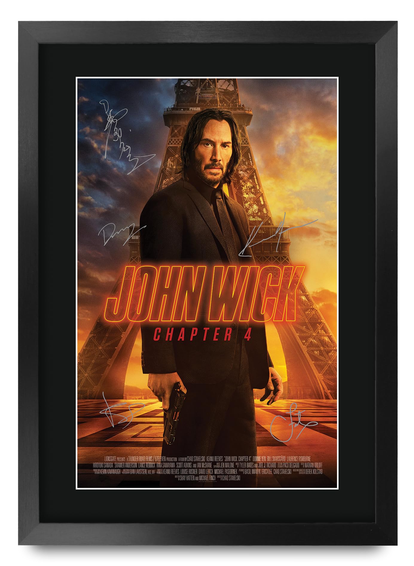 HWC Trading FR A3 John Wick 4 Keanu Reeves Gifts Printed Poster Signed Autograph Picture for Movie Memorabilia Fans - A3 Framed — image 1