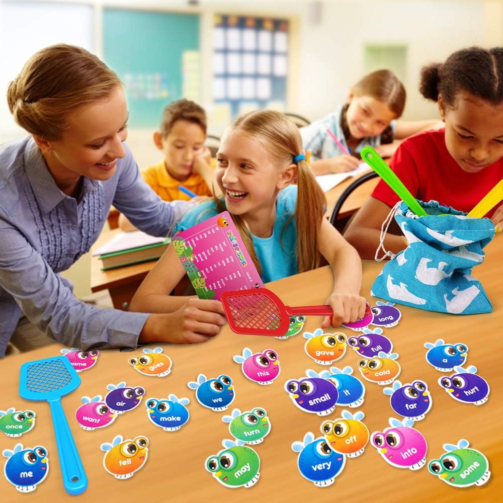 SpringFlower Sight Word Game, Swat a Sight Word Educational Toy for Age of 3,4,5,6 Year Old Kids, Boys & Girls,Homeschool ,Visual, Tactile and Auditory Learning, 120 Pieces: Toys & Games