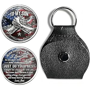 To My Son I Believe In You-3D Coin Pocket Hug from Dad, Just Do Your Best Coin Never Forget How Much I Love You Keychain