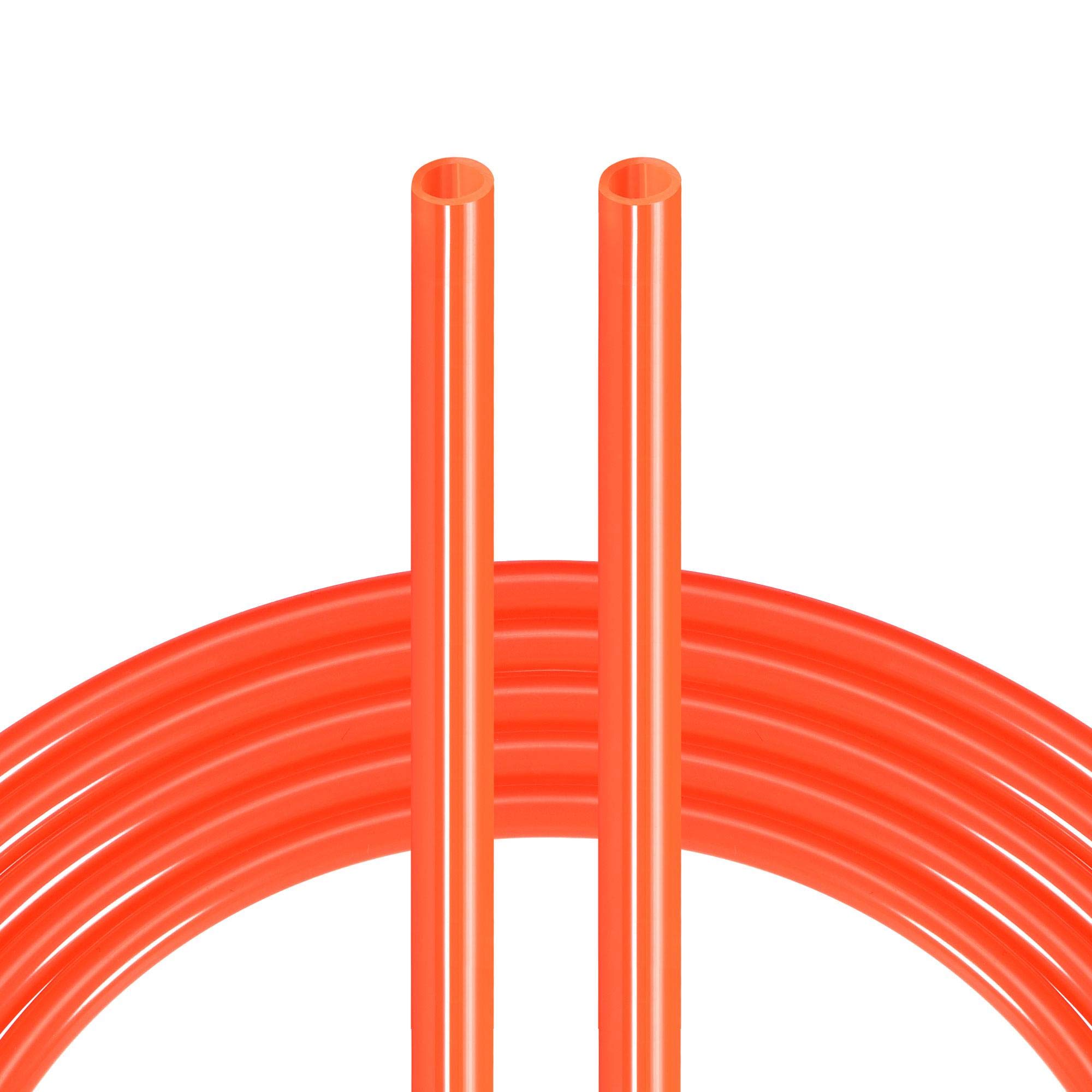 sourcing map Pneumatic Tubing, Air Compressor Tube Hose PU Air Line Hose 4mm ID x 6mm OD x 8m/26.2Ft Bright Orange