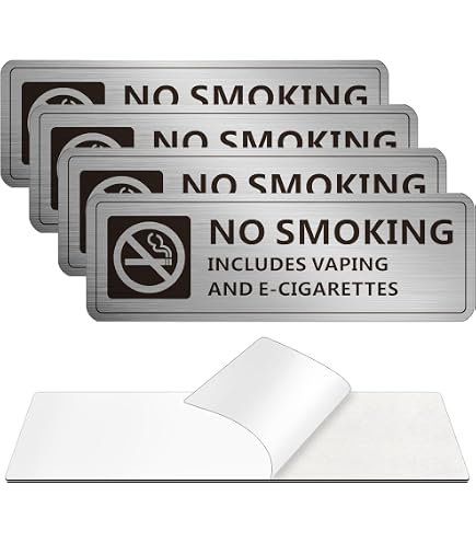 Amazon.com: Winco Sign, 3-Inch by 9-Inch, No Smoking,Black, White,Medium :  Office Products
