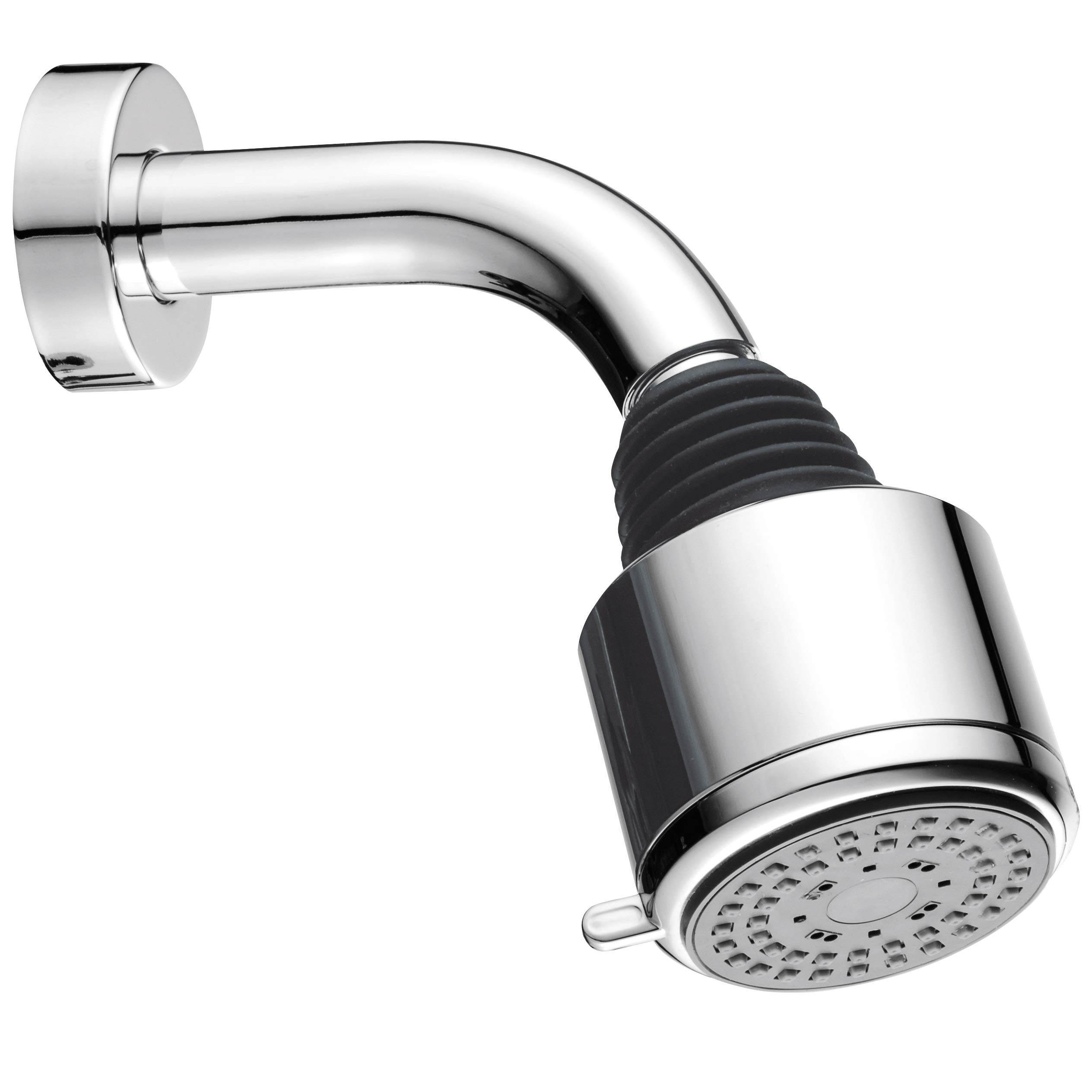 Daloual Shower head with 2 spray functions, Chrome, Wall arm and ball joint, Water-saving, 2 settings, Solid Brass, ABS Plastic, for commercial or private use