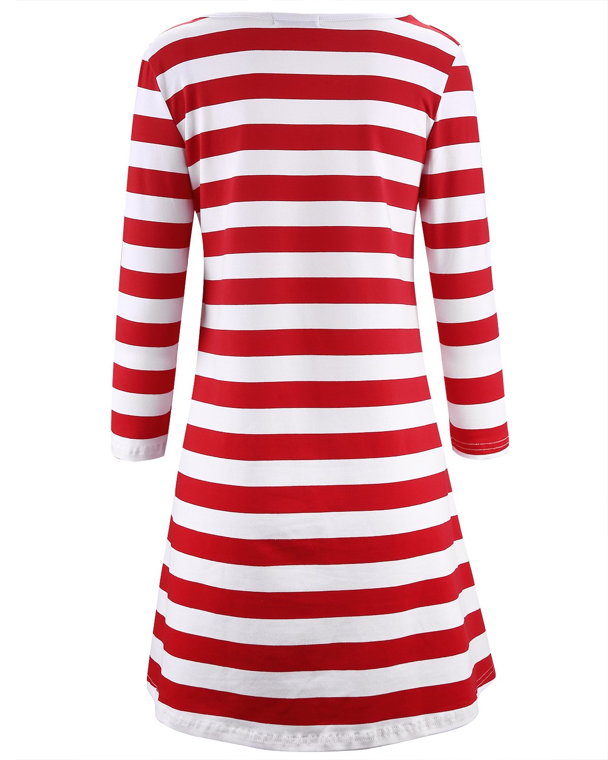 STYLEWORD Women's Long Sleeve Christmas Dress Stripe Elk Casual Dress