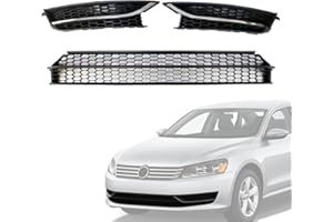 Sekeseauto Front Bumper Lower Grille and Fog Lamp Bezel Cover, Fit for Volkswagen Passat 2012 2013 2014 2015, Replace# 561853665E 561853666E, 561853677 561853666