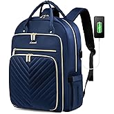 LOVEVOOK 17.3 Inch Laptop Backpack for Women,Fashion Work Backpack Purse for Women Men,Waterproof Travel Work Backpacks Purse for Teacher Nurse, Navy Blue.