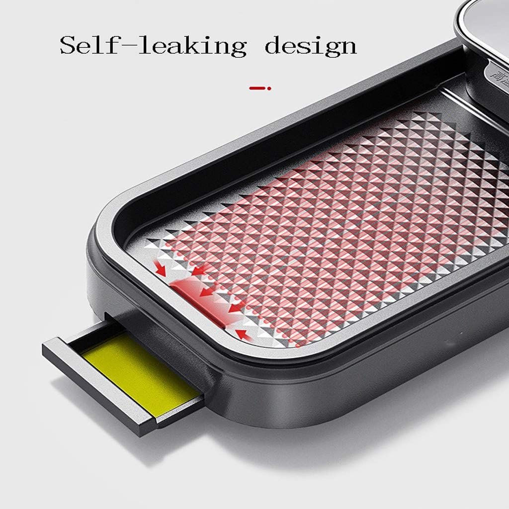 review zaizai Indoor BBQ Smokeless Grill Adjustable Temperature Control - Non-Stick Removable Ceramic Surface 7 Seconds Fast Heat Knob Temperature Control 2200W