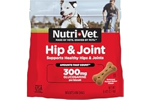 Nutri-Vet Hip & Joint Biscuits for Dogs, Dog Hip & Joint Supplement, Functional Treat, Large Sized Biscuit, 300mg of Glucosamine, 6 lb Bag