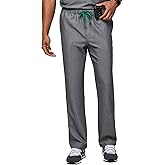FIGS Pisco Basic Scrub Pants for Men — Structured Fit, Straight Leg, 4 Pockets, Anti-Wrinkle – Graphite, X-Small Tall