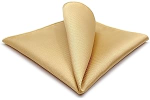 S&W SHLAX&WING Mens Pocket Square Solid Color Yellow for Suit Jacket Wedding Gift Handkerchiefs