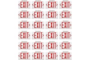 AKT LIGHTING Red LED Exit Sign Emergency Light with Battery Backup, Double Face Hardwired Red Letter Emergency Exit Lighting For Business, Restaurant, Commercial, Supermarket, UL-Listed, 120-277V, (Red 24 pack)