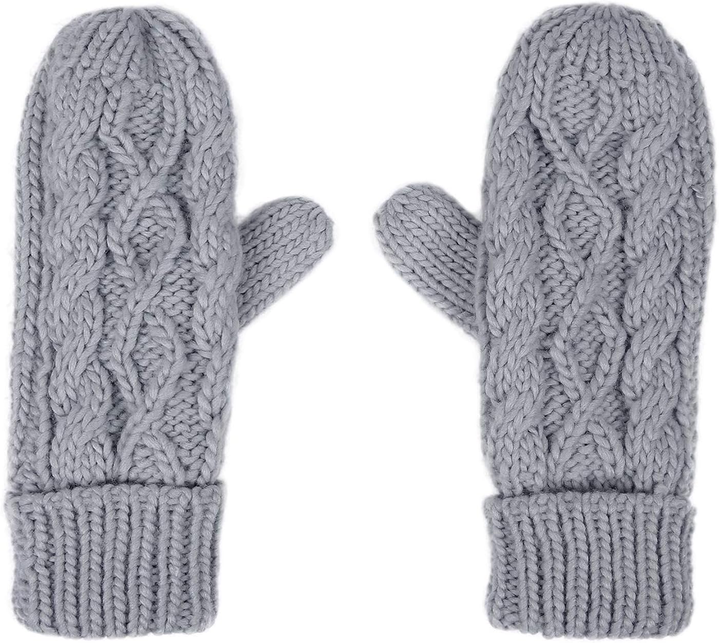 HDE Womens Winter Gloves Crochet Twist Cable Knit Hand Warmer Mittens, Gray, One Size at  Women’s Clothing store